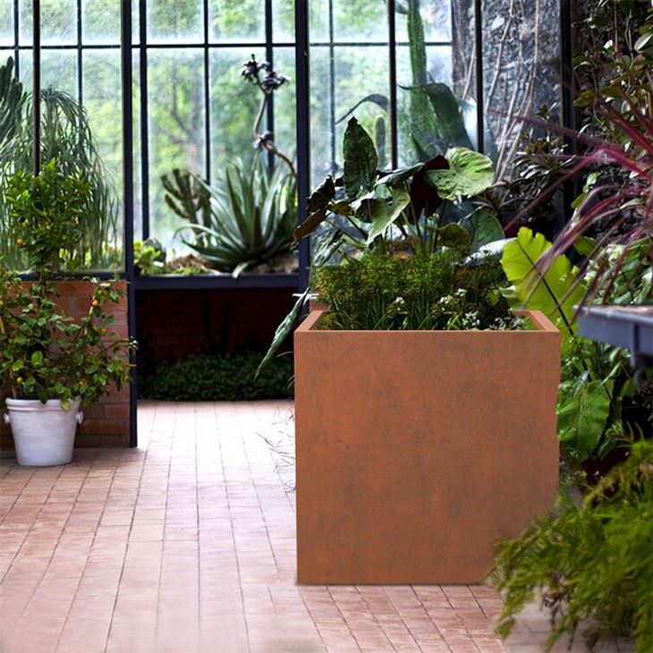Corten stål rusten plantekrukke