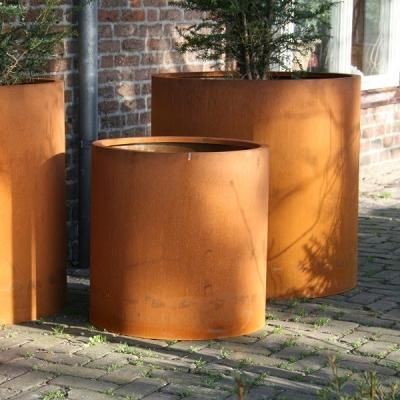 Hight Cube Rustic Metal Corten Planter