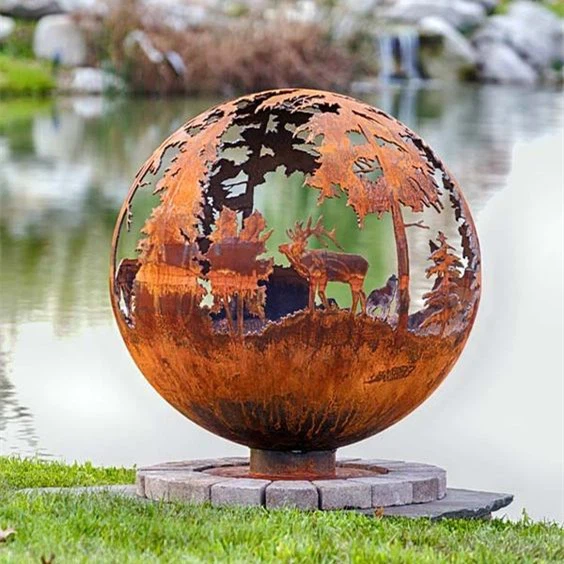 Rust Outdoor Fire Sphere