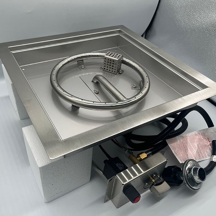 Gas Fire Pit Kit med fjernbetjening